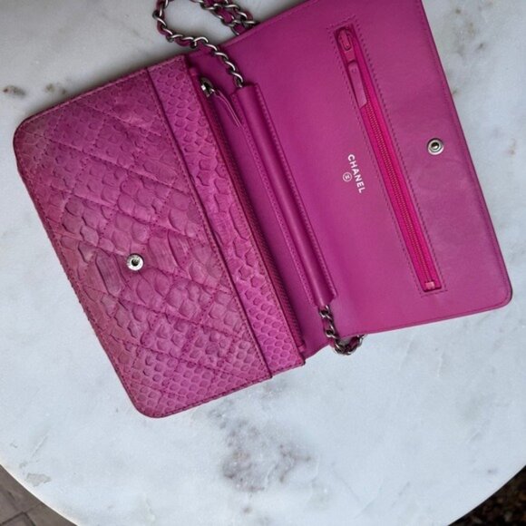 Chanel Exotic Python Boy WOC Wallet on Chain Crossbody - Picture 10 of 15